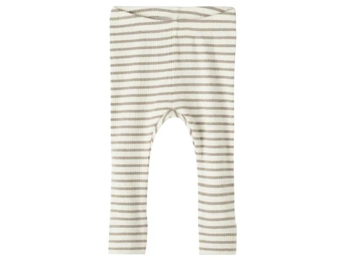 Sandfarvet og hvidstribet leggings i rib kvalitet fra Name It 13231711 pure cashmere